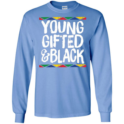 African Pride History Heritage T-shirt Young Gifted And Black Carolina Blue