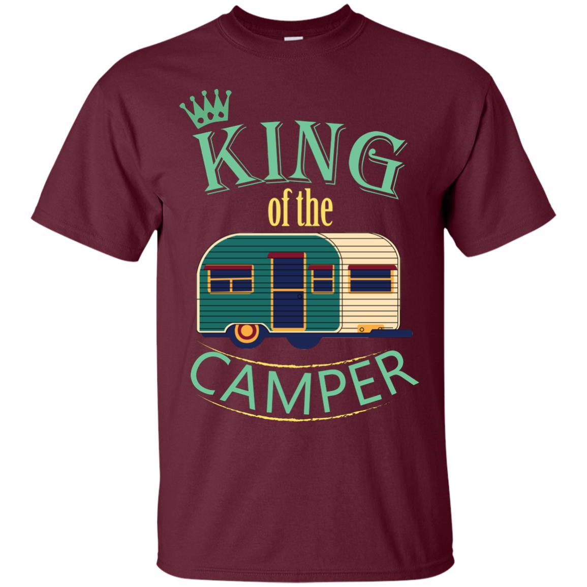 King Of The Camper Camping Lover Shirt Maroon