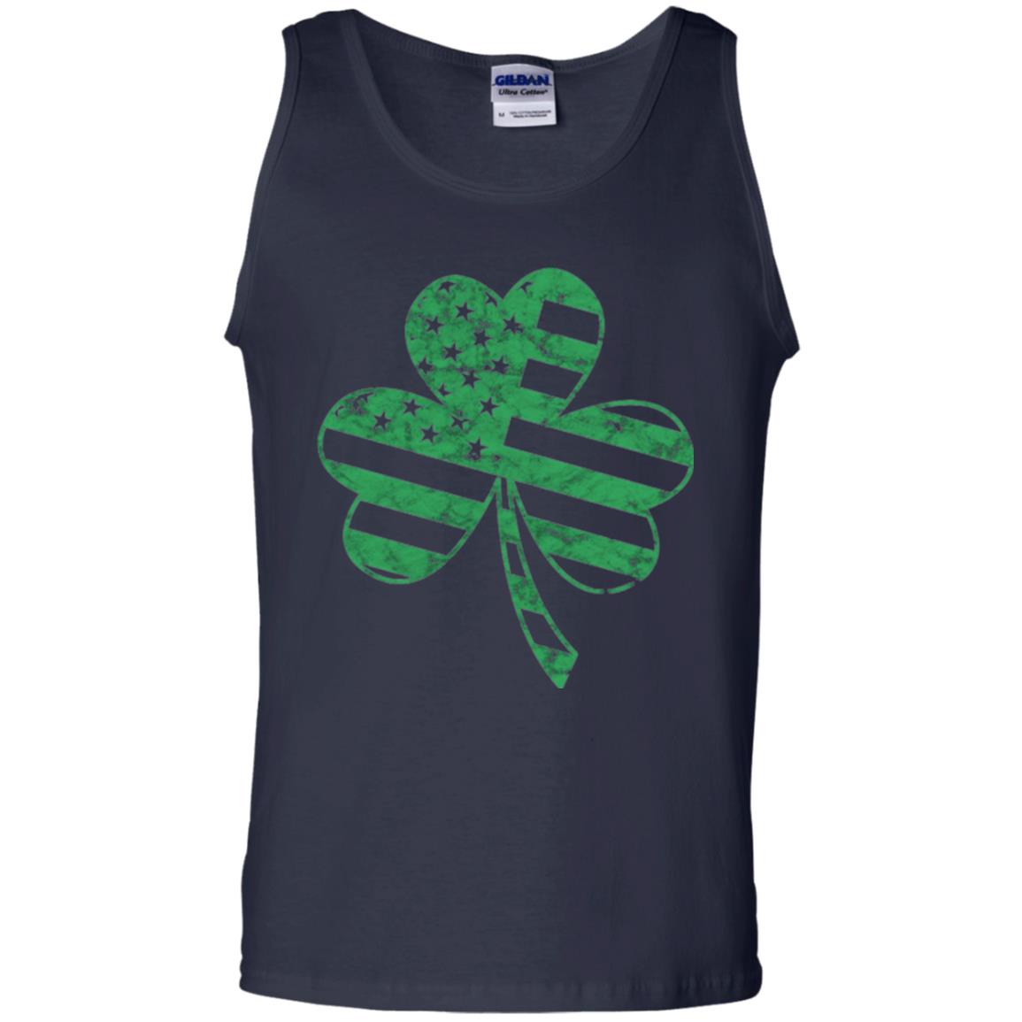 Irish American Flag Shamrock St. Patrick's Day T-shirt Navy