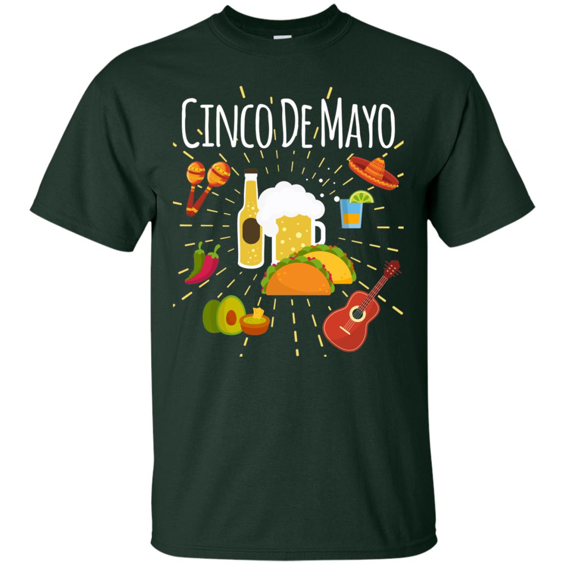 Cinco De Mayo Beer Tacos Guitar Mexico Shirt Forest