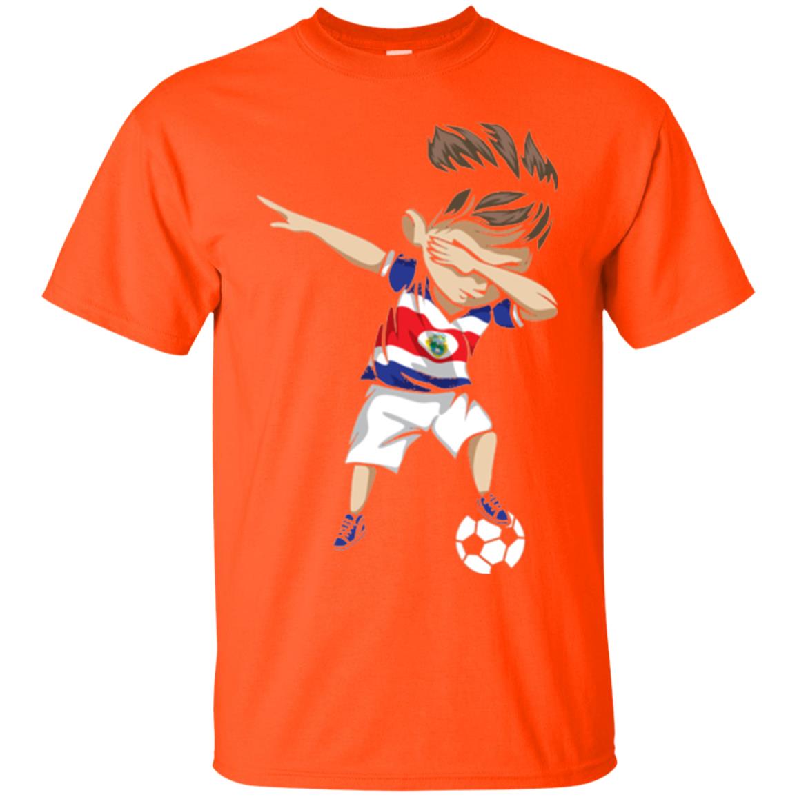 Dabbing Soccer Boy Costa Rica Jersey Football Shirt Orange