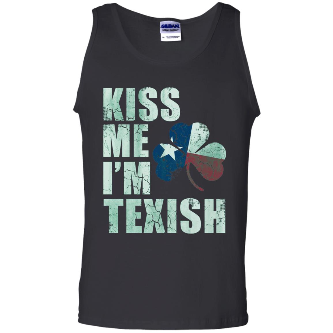 Kiss Me I_m Texish St. Patrick_s Day T-shirt Black
