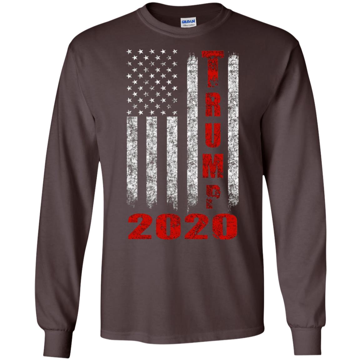American Flag Vintage Design Trump 2020 T-shirt Dark Chocolate