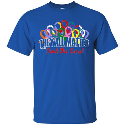 They All Matter Flag Of Find The Cure Cancer Awareness Shirt Royal