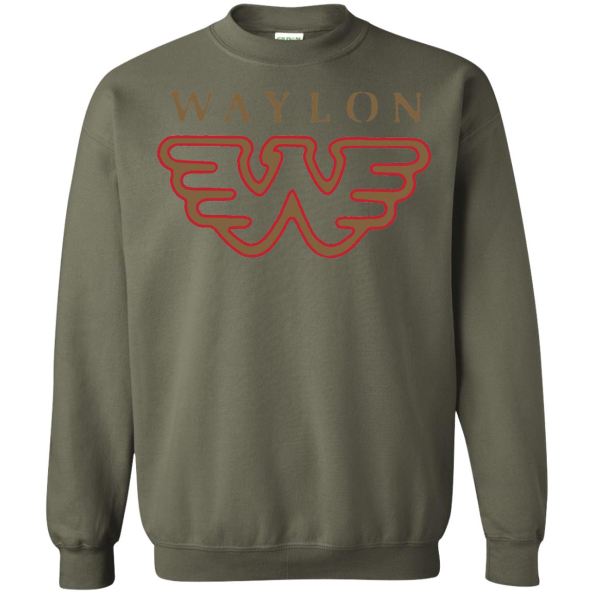 Waylon Jennings Flying W Logo Shirt Military Green