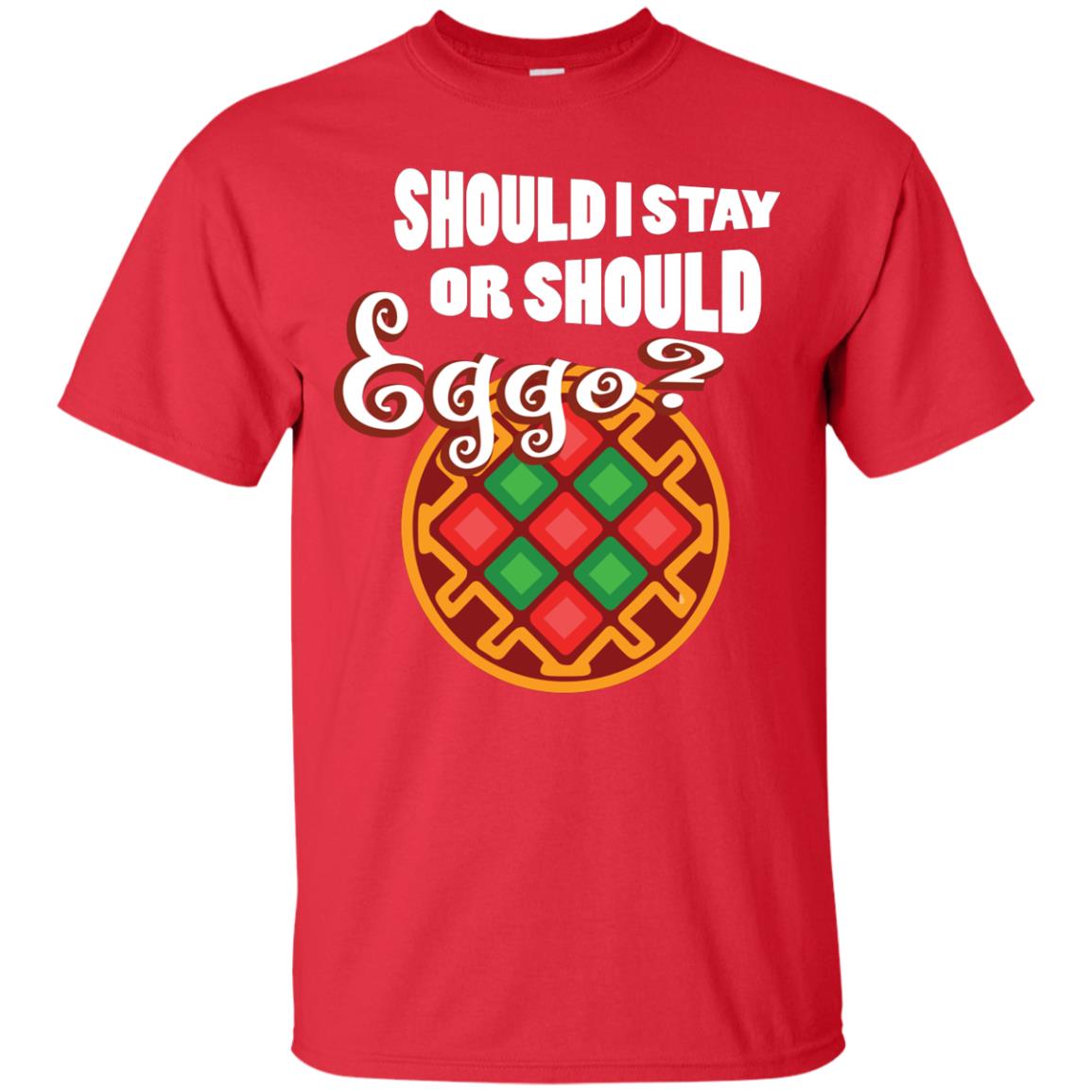 Waffle Lover T-shirt Should I Stay Or Should Eggo Red