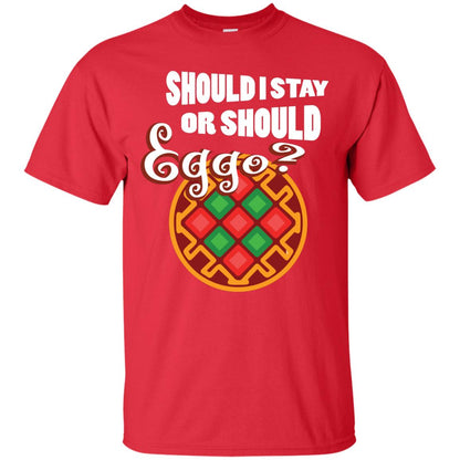 Waffle Lover T-shirt Should I Stay Or Should Eggo Red