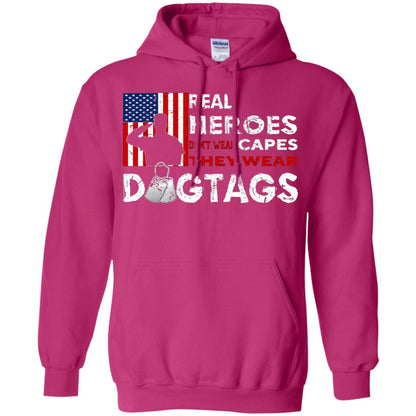 Real Heroes Don_t Wear Capes They Wear Dogtags Military T-shirt Heliconia