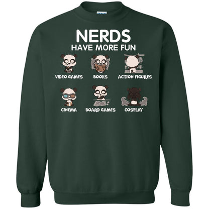 Nerds Have More Fun Video Games Books Action Figures Shirts Forest Green