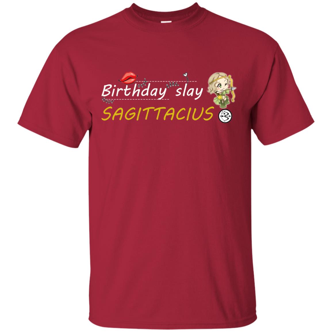 Cute Sagittarius Girl Birthday Lip Slay T-shirt Cardinal