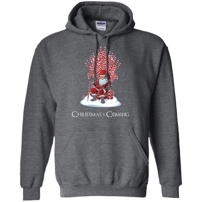 Funny Christmas T-shirt Santa Candy Cane Throne Dark Heather