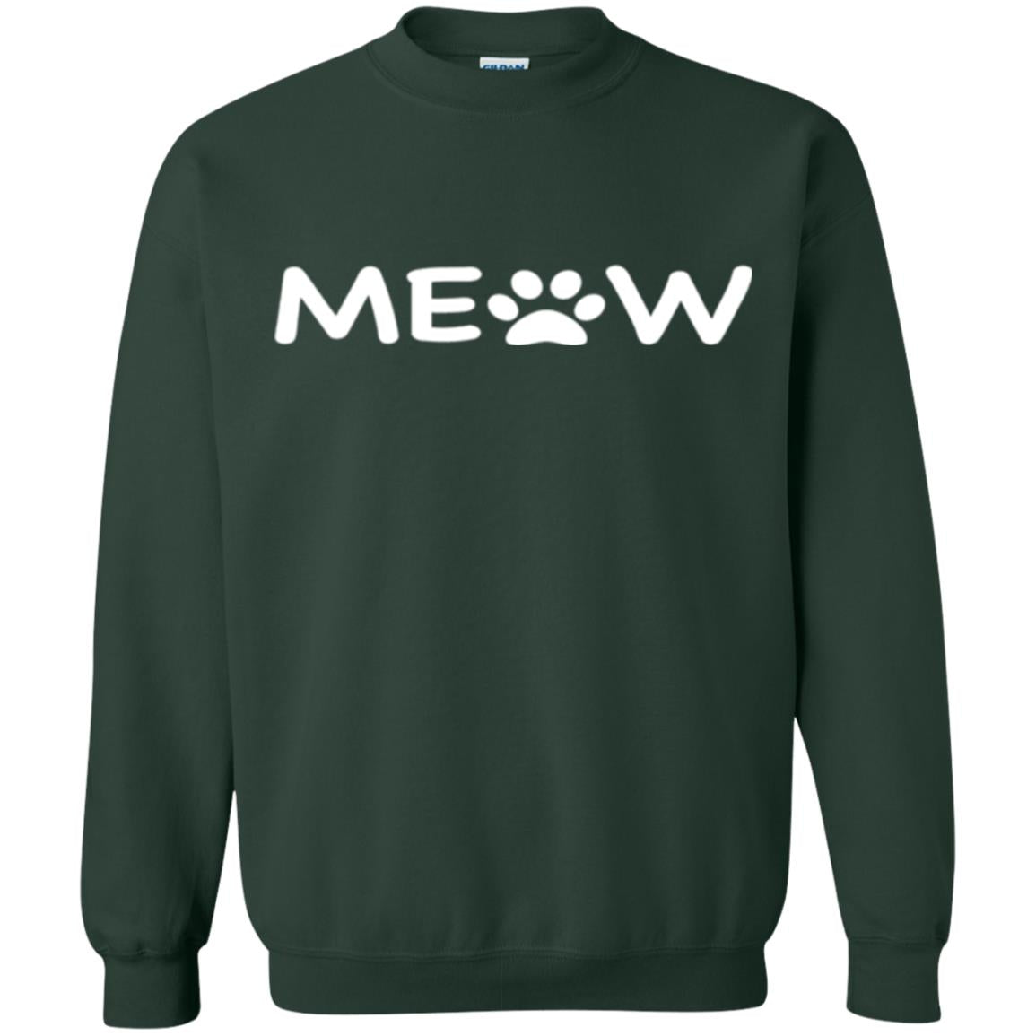 Cat Lovers T-shirt Meow Kitten Paw Forest Green
