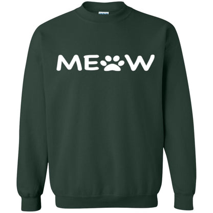 Cat Lovers T-shirt Meow Kitten Paw Forest Green