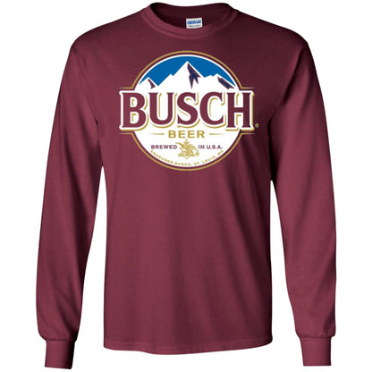 Beer Lovers T-shirt Busch Beer Maroon