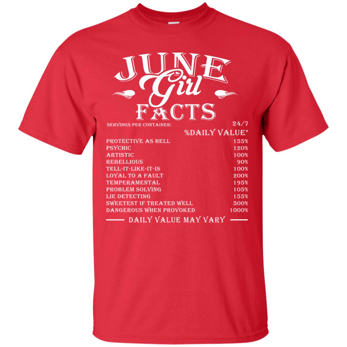 June Girl Facts Facts T-shirt Red