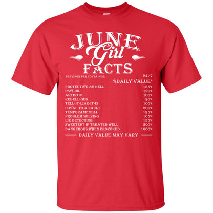 June Girl Facts Facts T-shirt Red