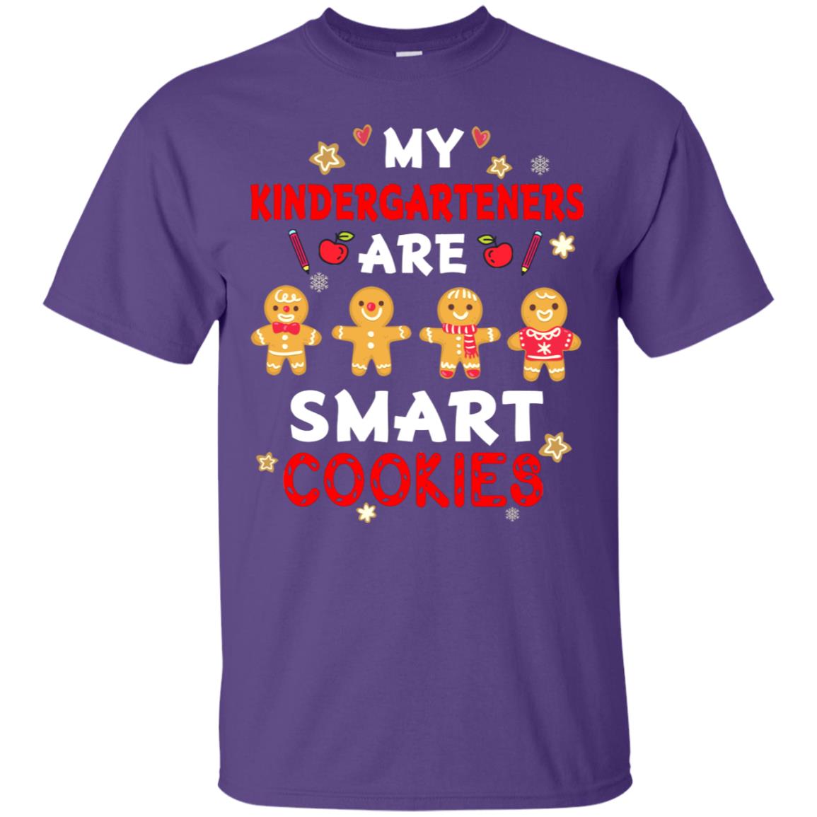 My Kndergarteners Are Smart Cookies X-mas Gift Shirt For Kindergarten Teachers Purple