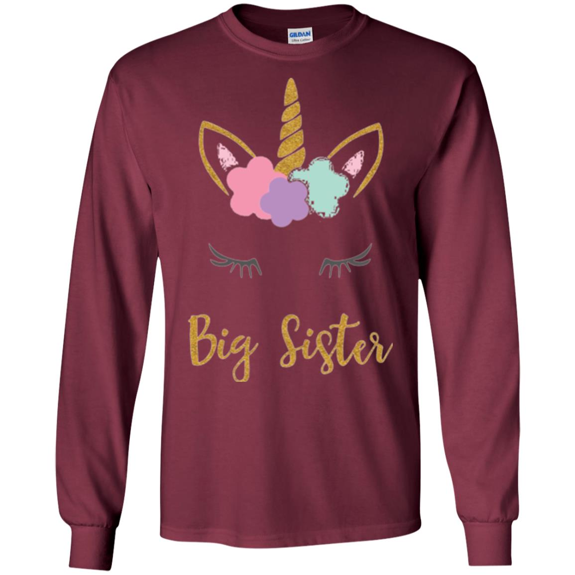 Family T-shirt Big Sister Maroon