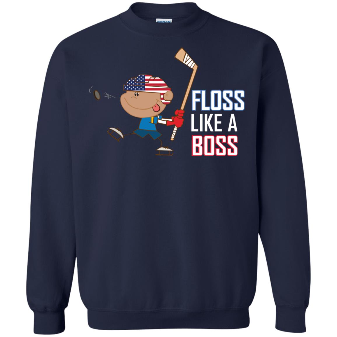 Floss Like A Boss Shirt For Hockey Players Navy