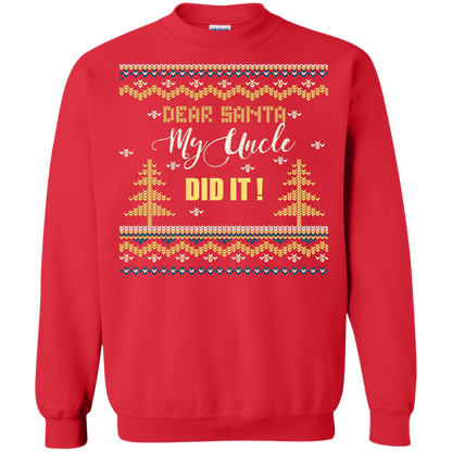 Christmas T-shirt Dear Santa My Uncle Did It Red