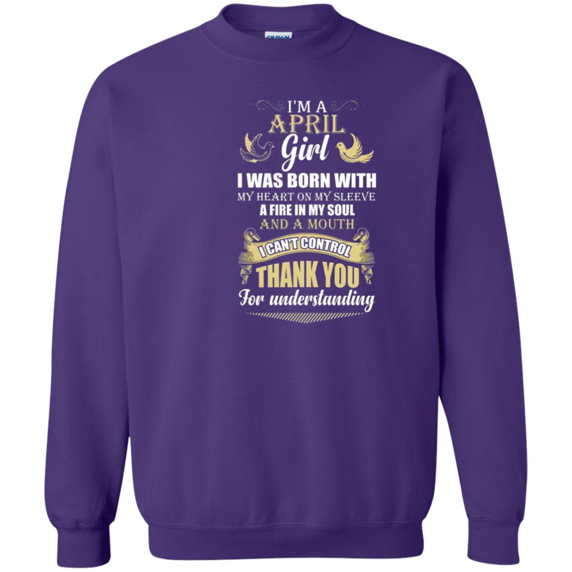April Birthday Shirt Im A April Girl I Was Born With My Heart Purple