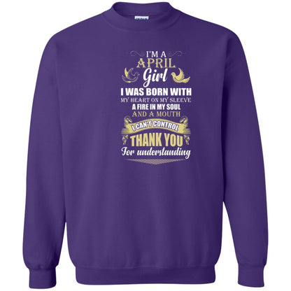 April Birthday Shirt Im A April Girl I Was Born With My Heart Purple
