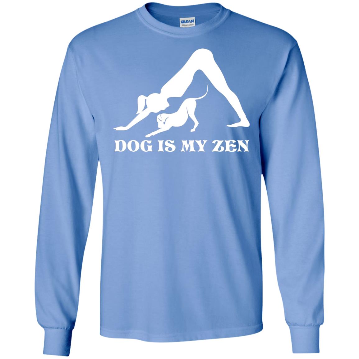 Yoga Dog T-shirt Dog Is My Zen Carolina Blue