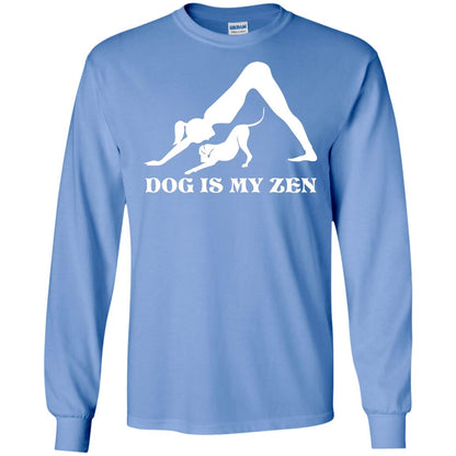 Yoga Dog T-shirt Dog Is My Zen Carolina Blue