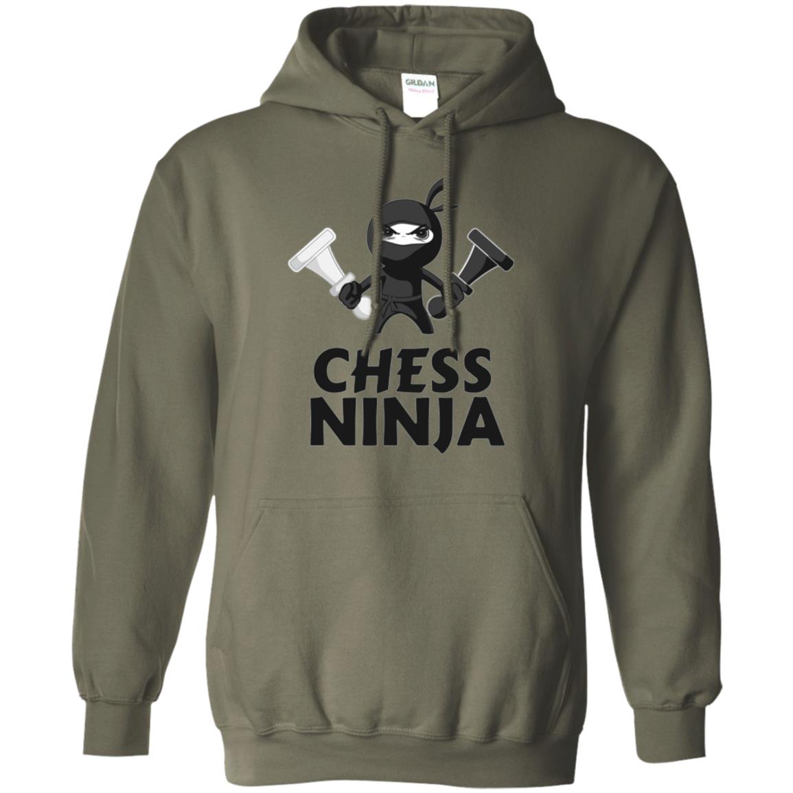 Funny Chess Ninja T-shirt Military Green