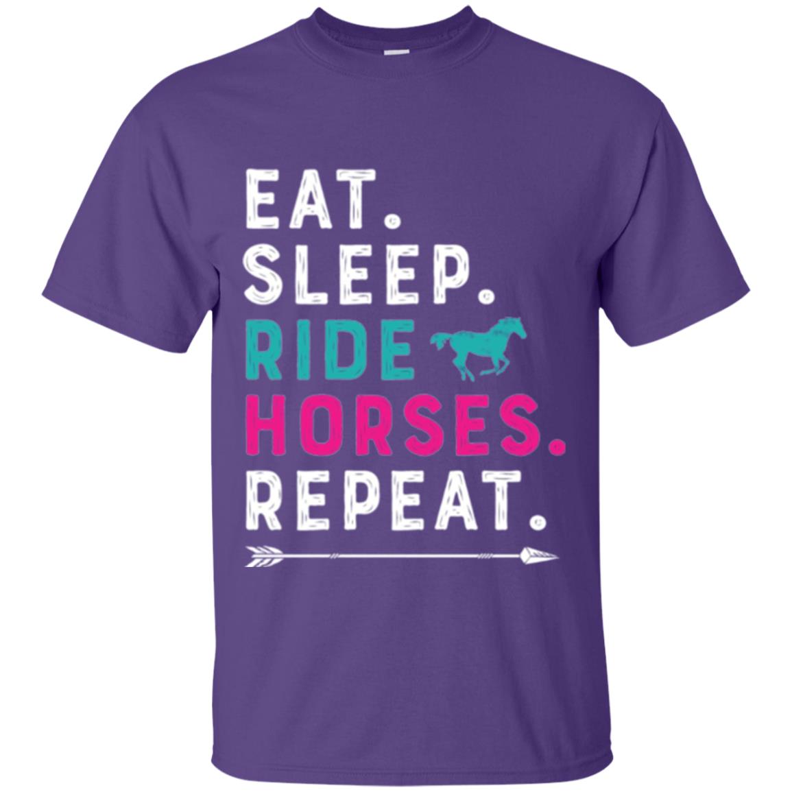 Horseback Lovers T-shirt Eat Sleep Ride Horses Repeat Purple