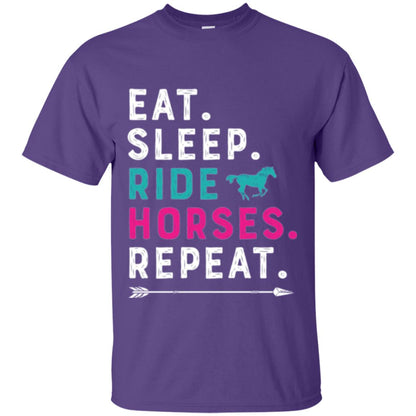 Horseback Lovers T-shirt Eat Sleep Ride Horses Repeat Purple