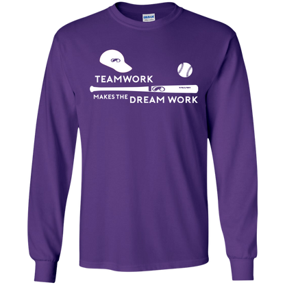 Baseball T-shirt Teamwork Makes The Dream Work Purple