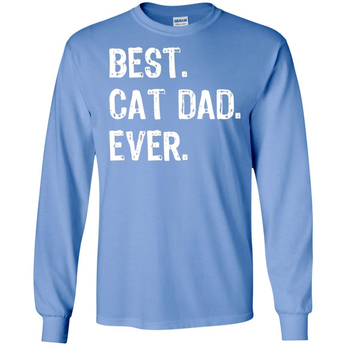 Cat Lover T-shirt Best Cat Dad Ever Carolina Blue