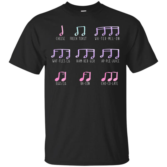 Music Is Like Food Funny Music Note Shirt Black