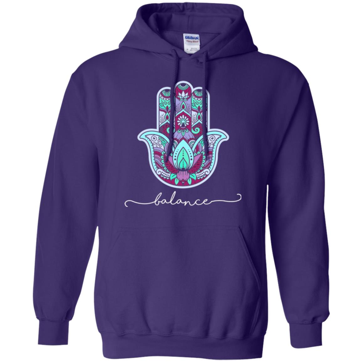 Balance Yoga Gym Hamsa T-shirt Purple