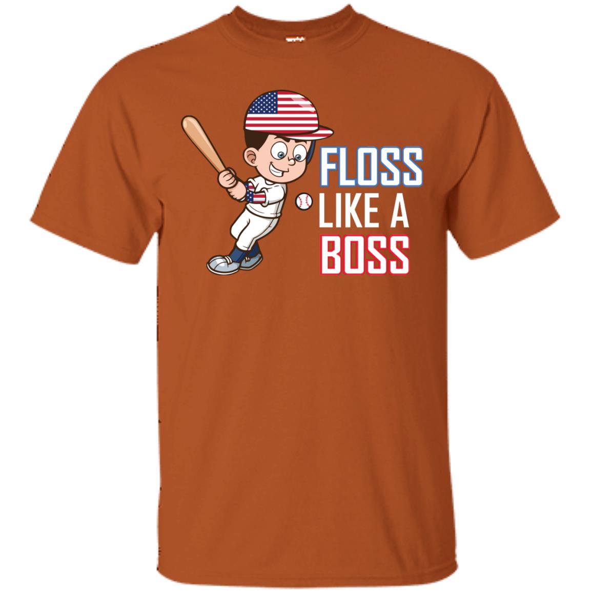 Floss Like A Boss Shirt For Baseball Players Texas Orange