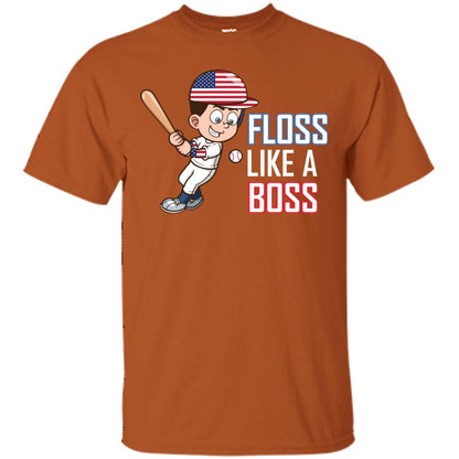Floss Like A Boss Shirt For Baseball Players Texas Orange