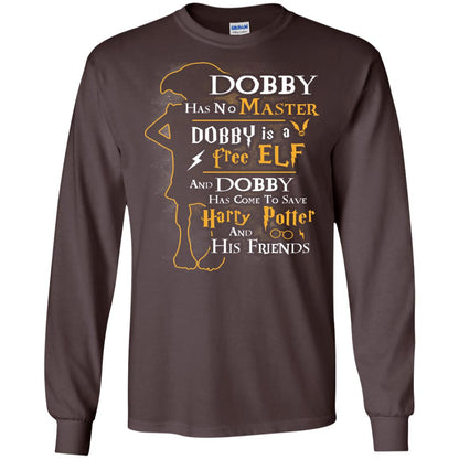 Dobby Has No Master Dobby Is A Free Elf And Dobby Has Come To Save Harry Potter And His Friends Movie Fan T-shirt Dark Chocolate