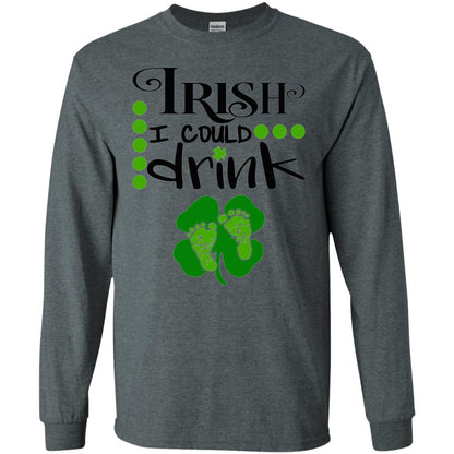 Baby Irish I Could Drink Pregnancy St Patrick_s Day T-shirt Dark Heather