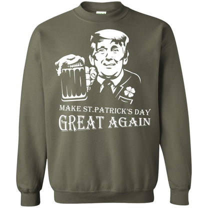 Anti Trump T-shirt Make St.patrick's Day Great Again With American President Military Green