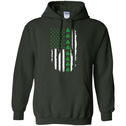 St. Patrick's Day T-shirt Irish American Flag T-shirt Forest Green
