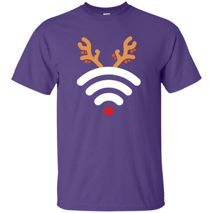 Wifi Signal Symbol Icon Reindeer X-mas Gift Shirt Purple