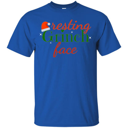 Funny Christmas T-shirt Resting Grinch Face Royal
