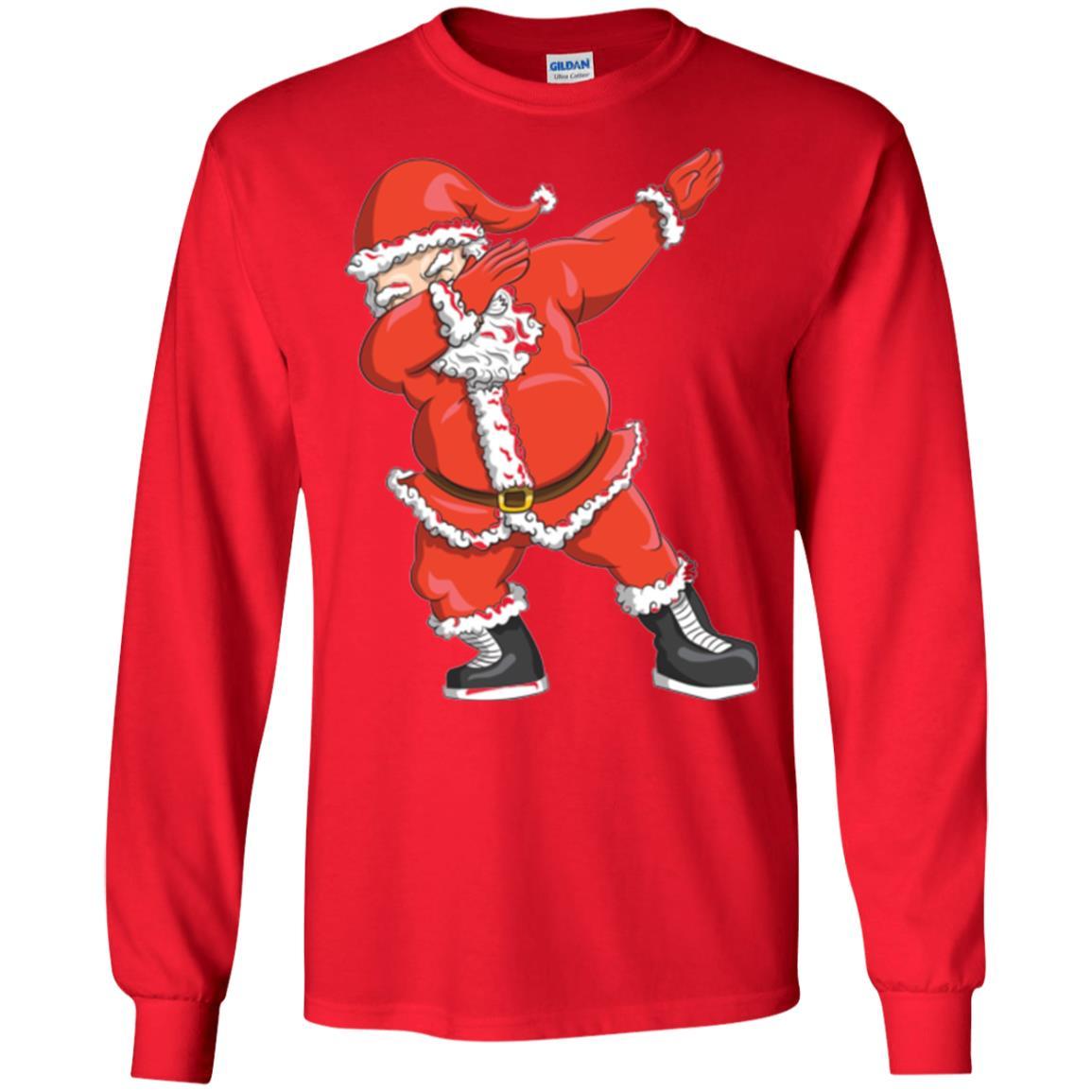 Funny Christmas T-shirt Dabbing Santa Claus Red