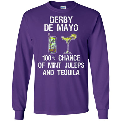 Derby De Mayo T-shirt 100_ Chance Of Mint Juleps And Tequiila Purple