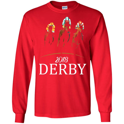 Derby 2018 Jockey Horse Racing T-shirt Red