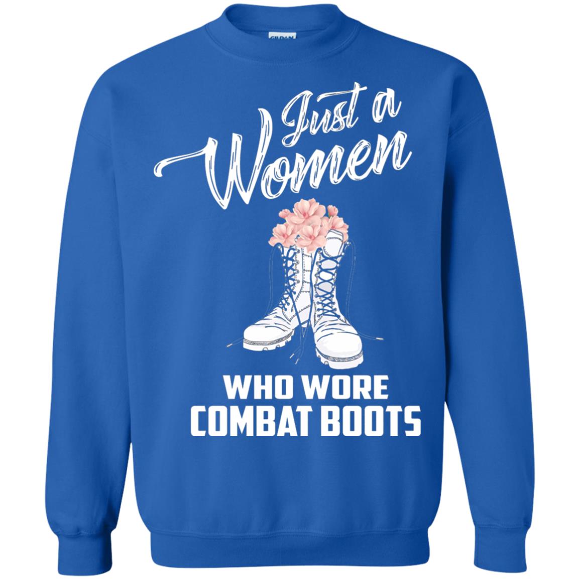 Just A Woman Who Wore Combat Boots Female Veteran T-shirt Royal