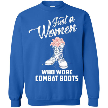 Just A Woman Who Wore Combat Boots Female Veteran T-shirt Royal