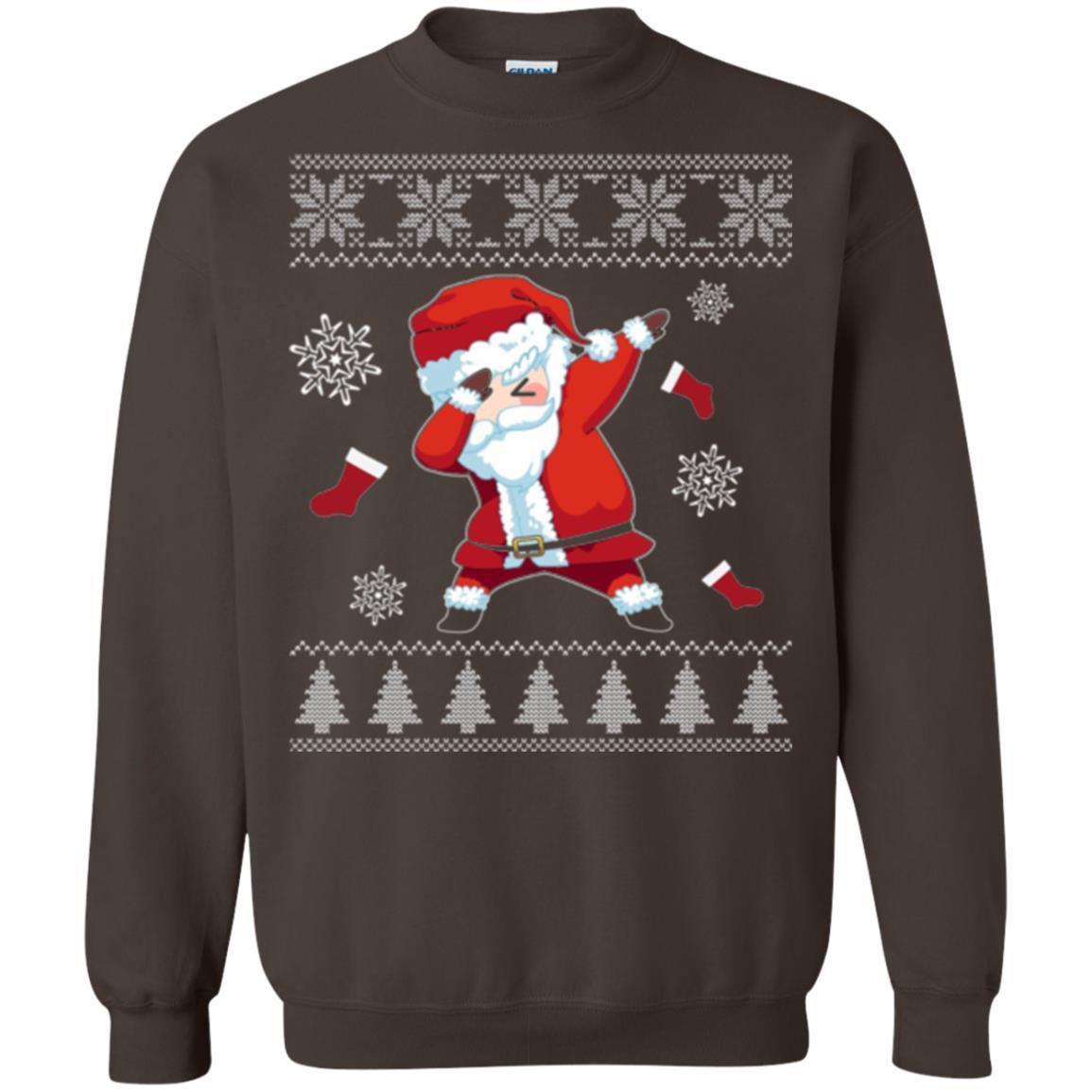 Christmas T-shirt Dabbing Santa Claus Dark Chocolate
