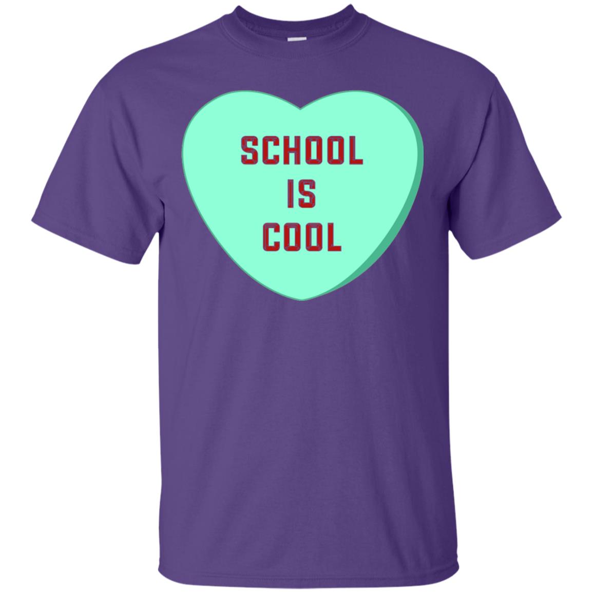 School Is Cool Teacher Valentine_s Day T-shirt Purple